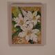 Original Swedish oil on panel from the mid-century – white lilies