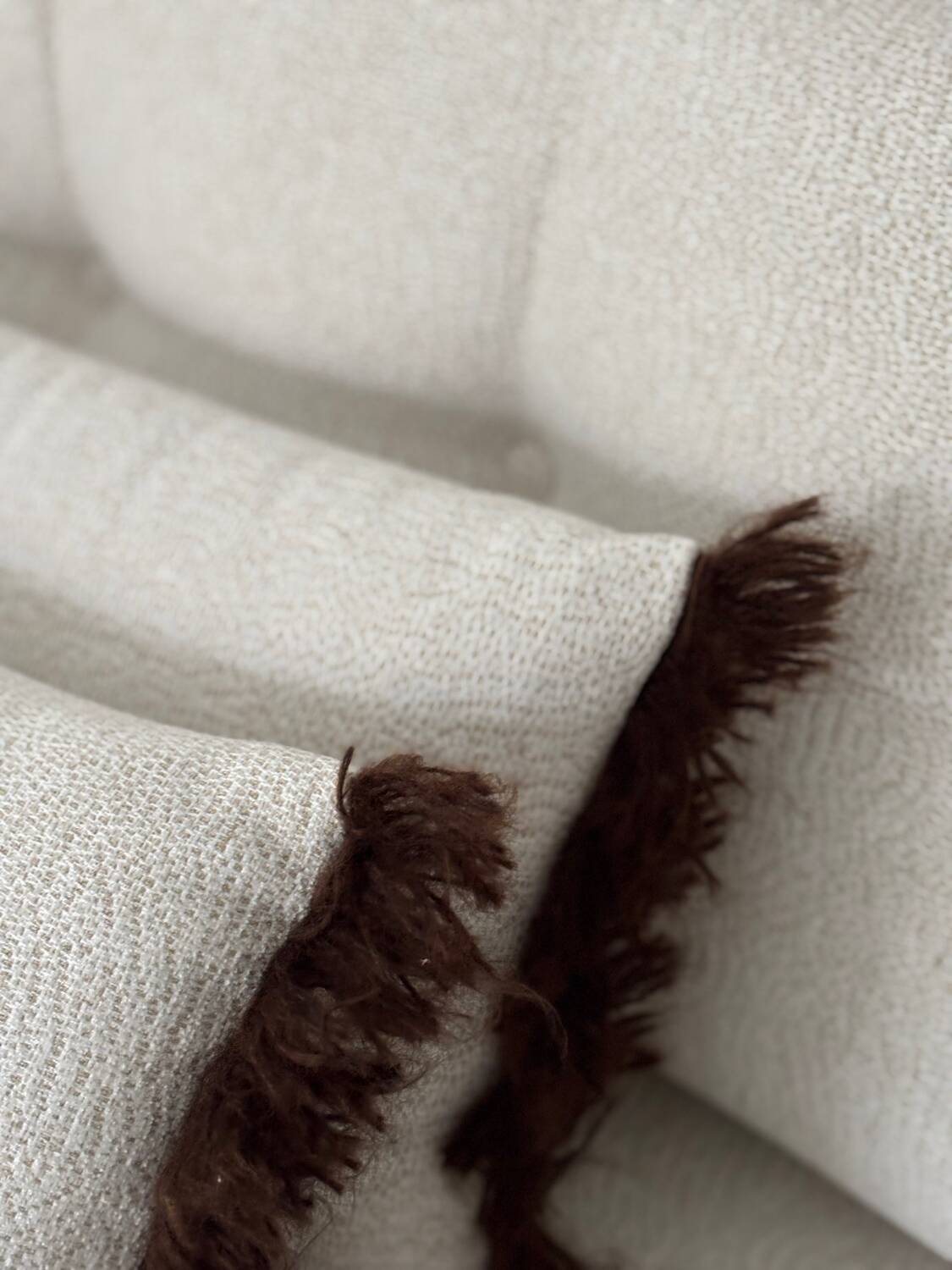 Modernist canapé design – Completely reupholstered in Pierre Frey fabric.