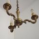 Petite Brass Vintage French Mid Century Traditional 3 Light Chandelier 5365