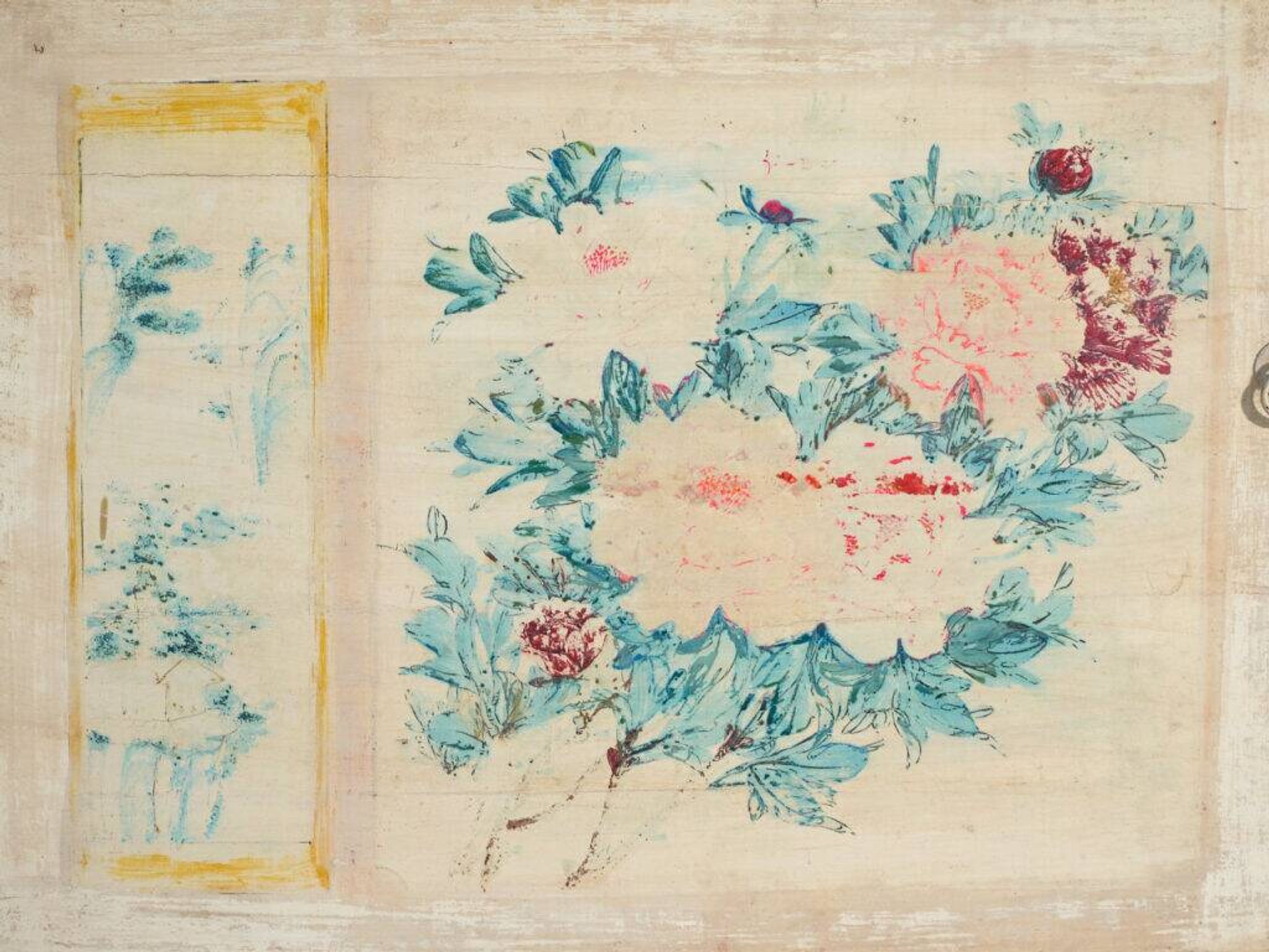 Antique buffet painted in pine wood – China, circa 1930