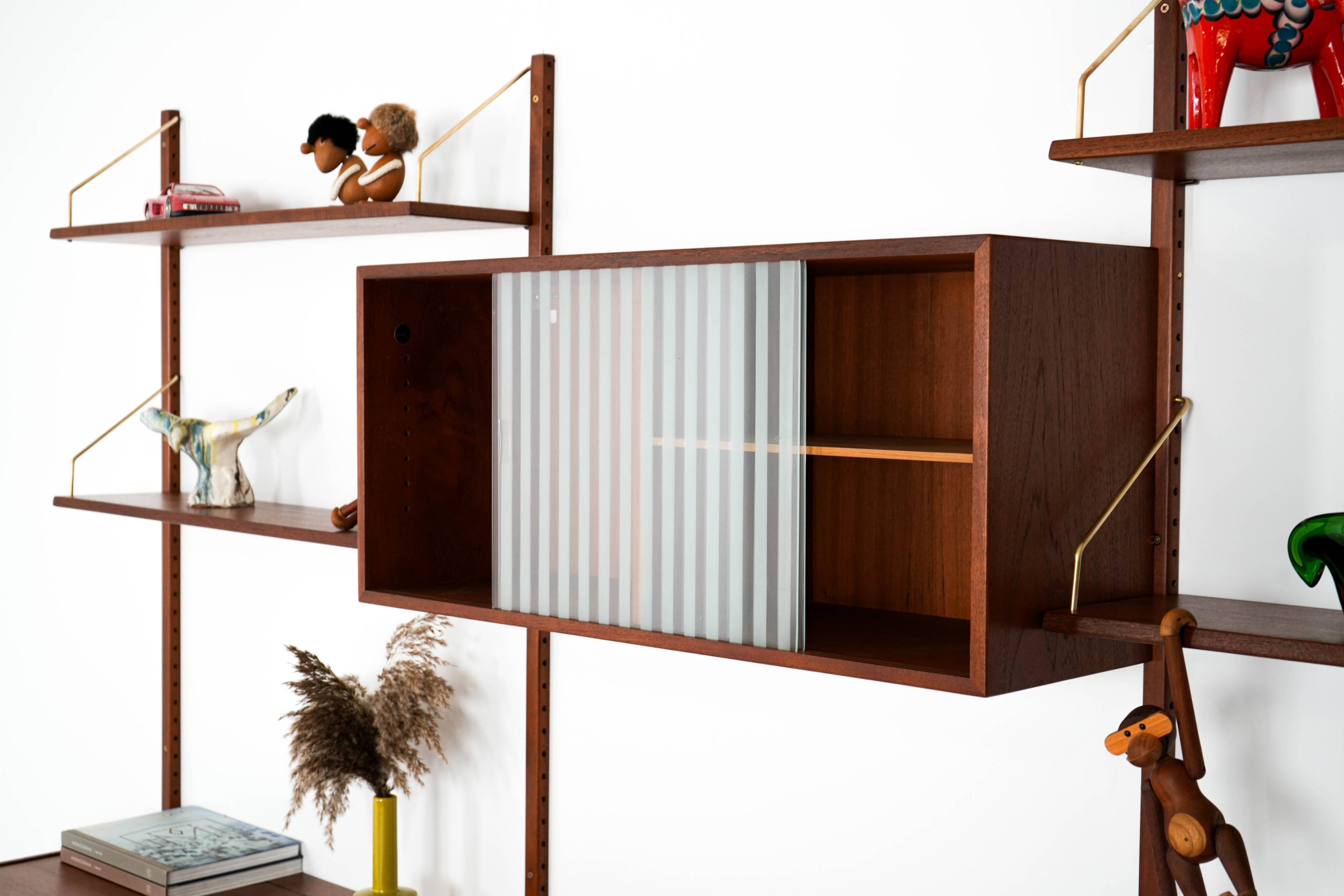 Teak modular shelving unit, Danish design, 1960s, manufactured by Hansen &