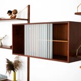 Teak modular shelving unit, Danish design, 1960s, manufactured by Hansen &