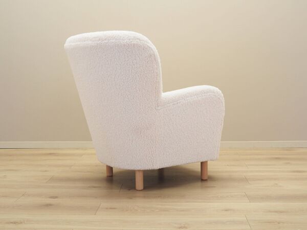Fauteuil blanc, design scandinave, fabrication : Danemark