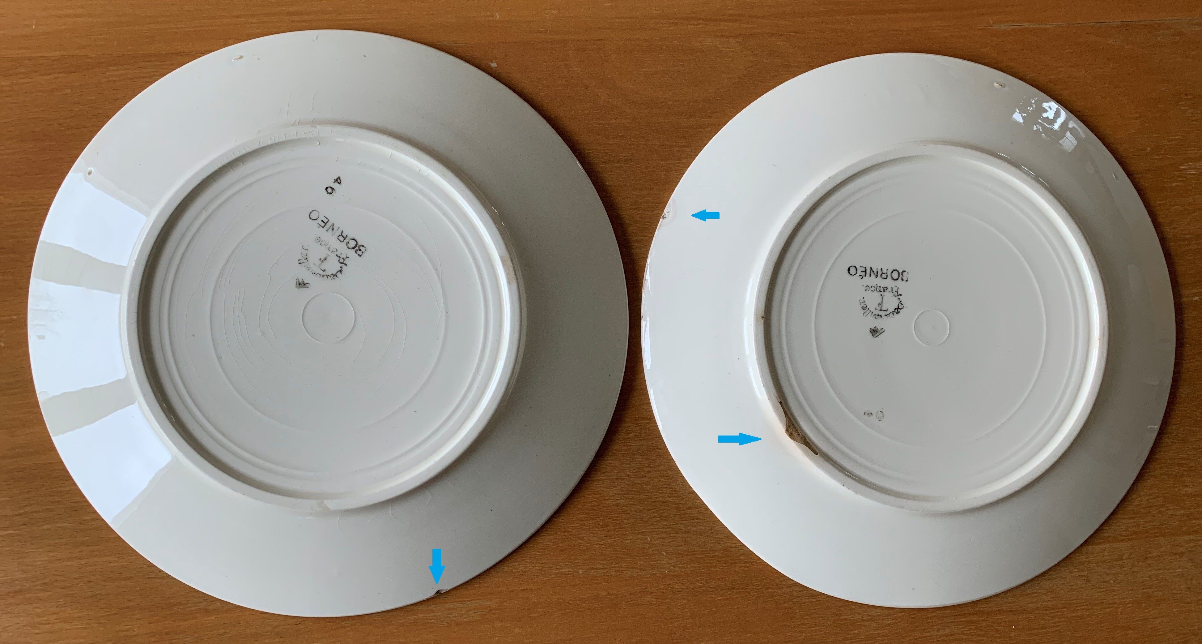 8 plates in Badonviller earthenware