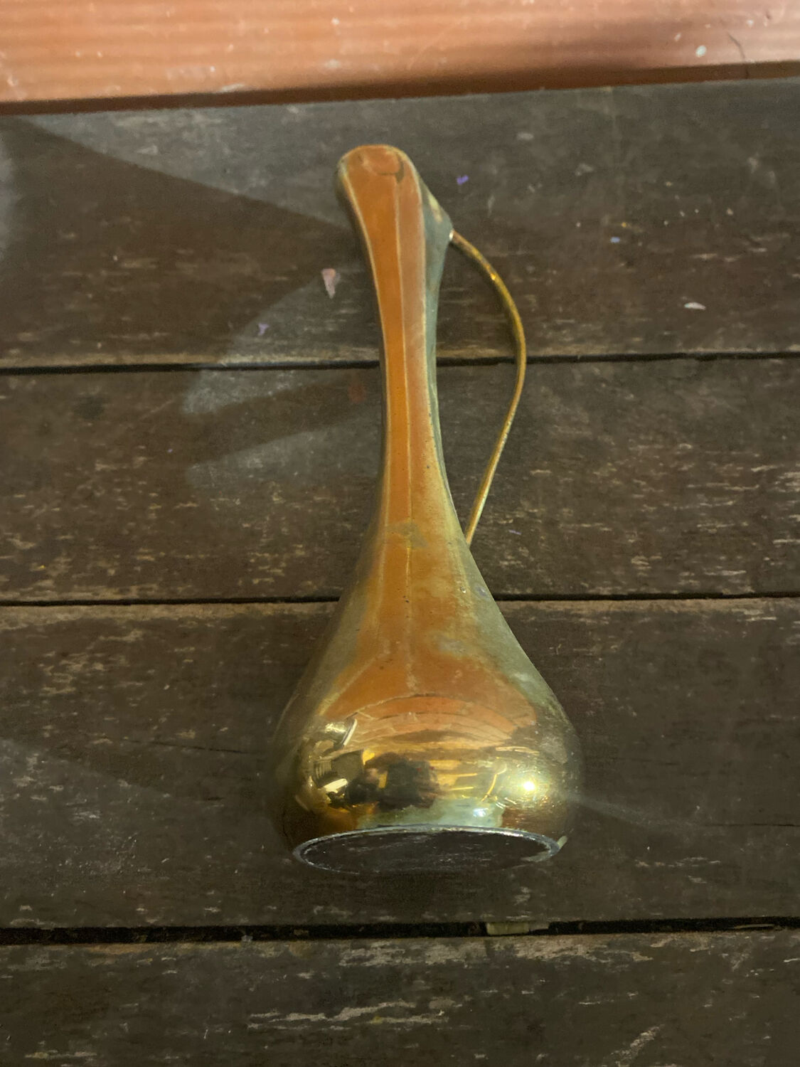 Vintage Gold Metal MCM Bud Soliflore Vase
