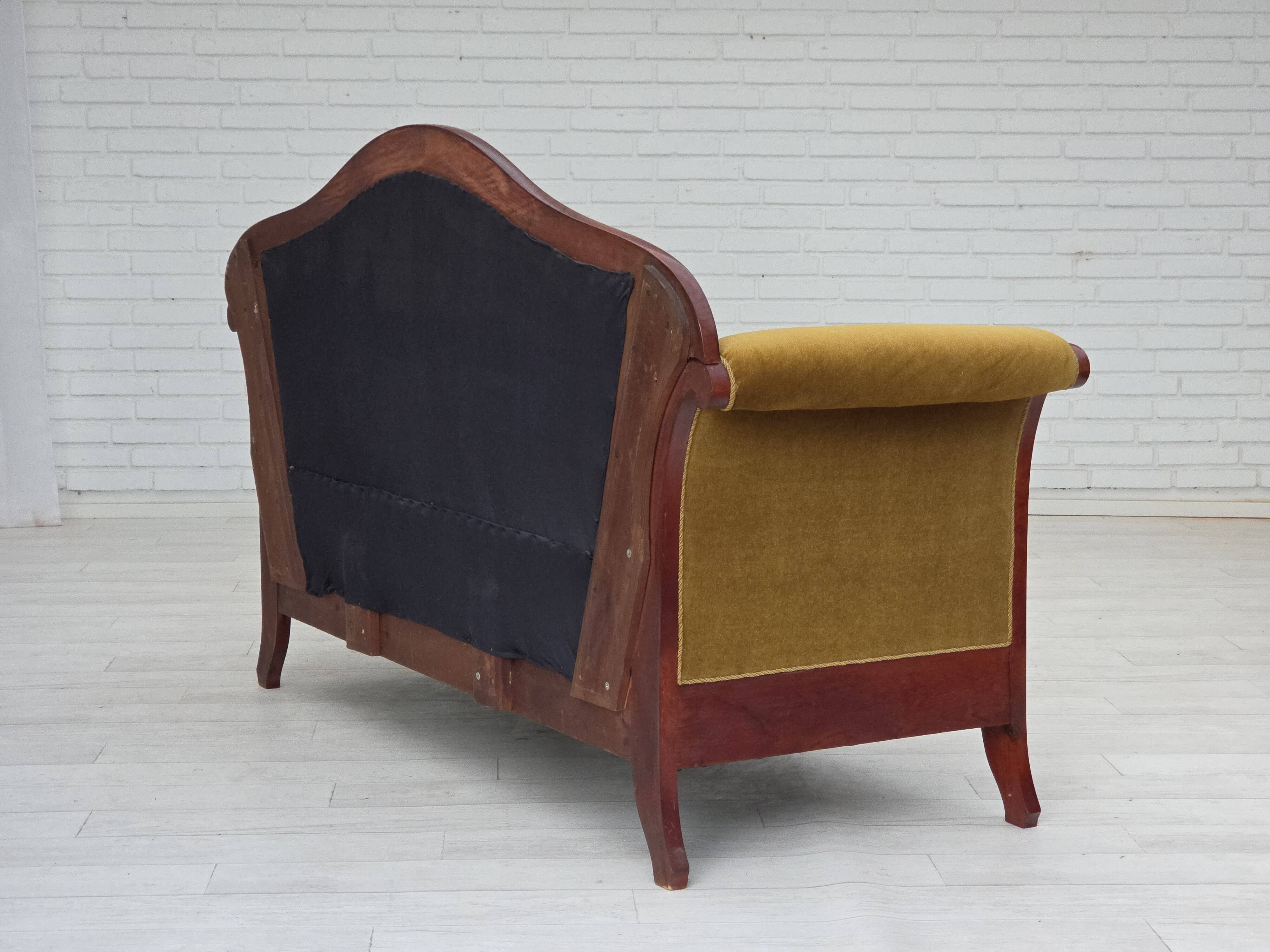 1950s, Danish 2-seater sofa in Biedermeier style, furniture velour.