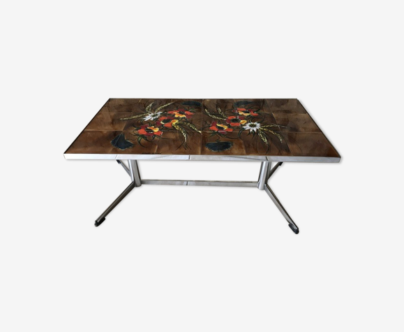 Table basse Vallauris , année 70 , signée La Grange