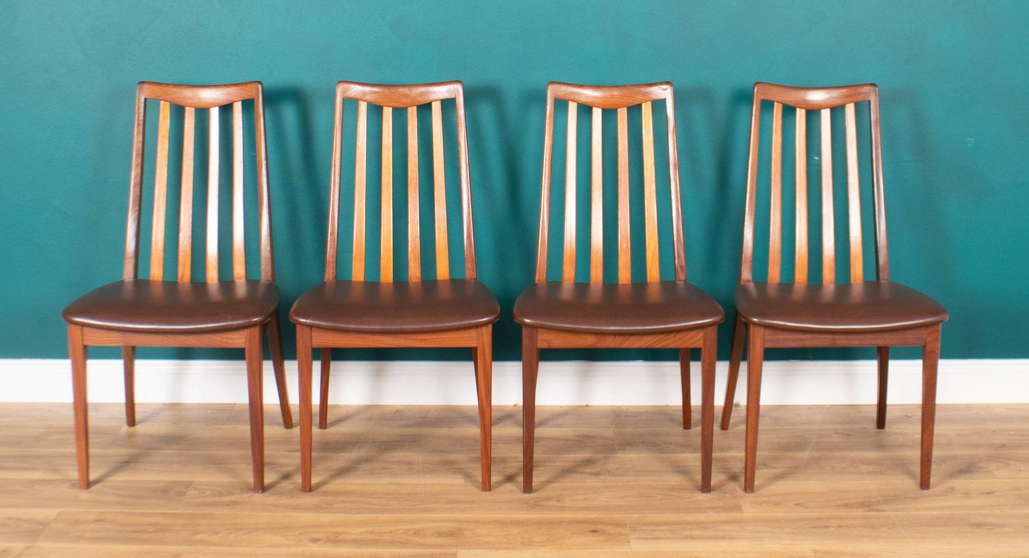 Retro Teak GPlan 1960s Fresco Dining Table & 4 Four Chairs By Victor Wilkins