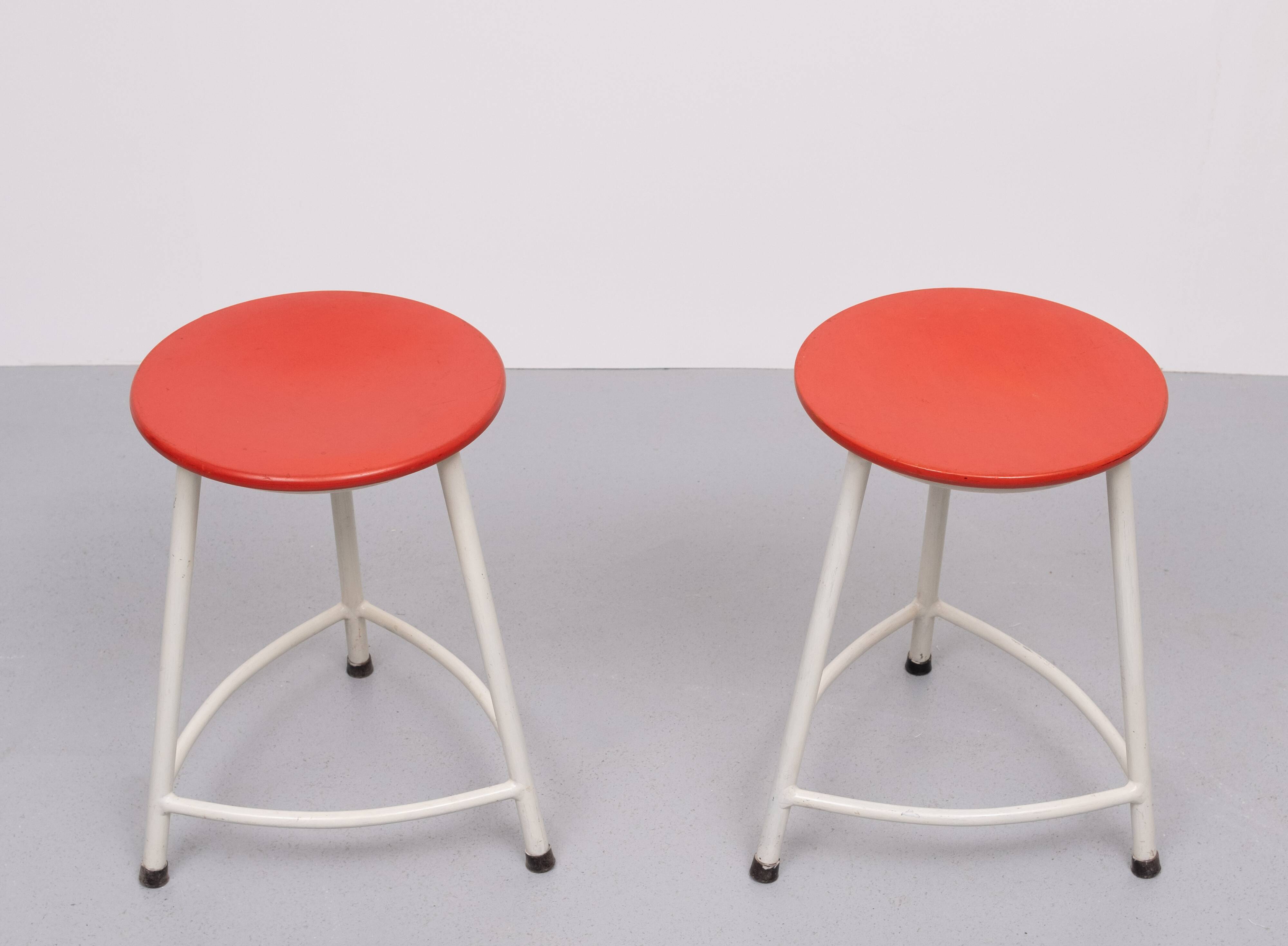 pair Ahrend de Cirkel Stools Design Friso Kramer 1950s Holland