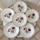 Set of 6 flat flower plates Badonviller 30s