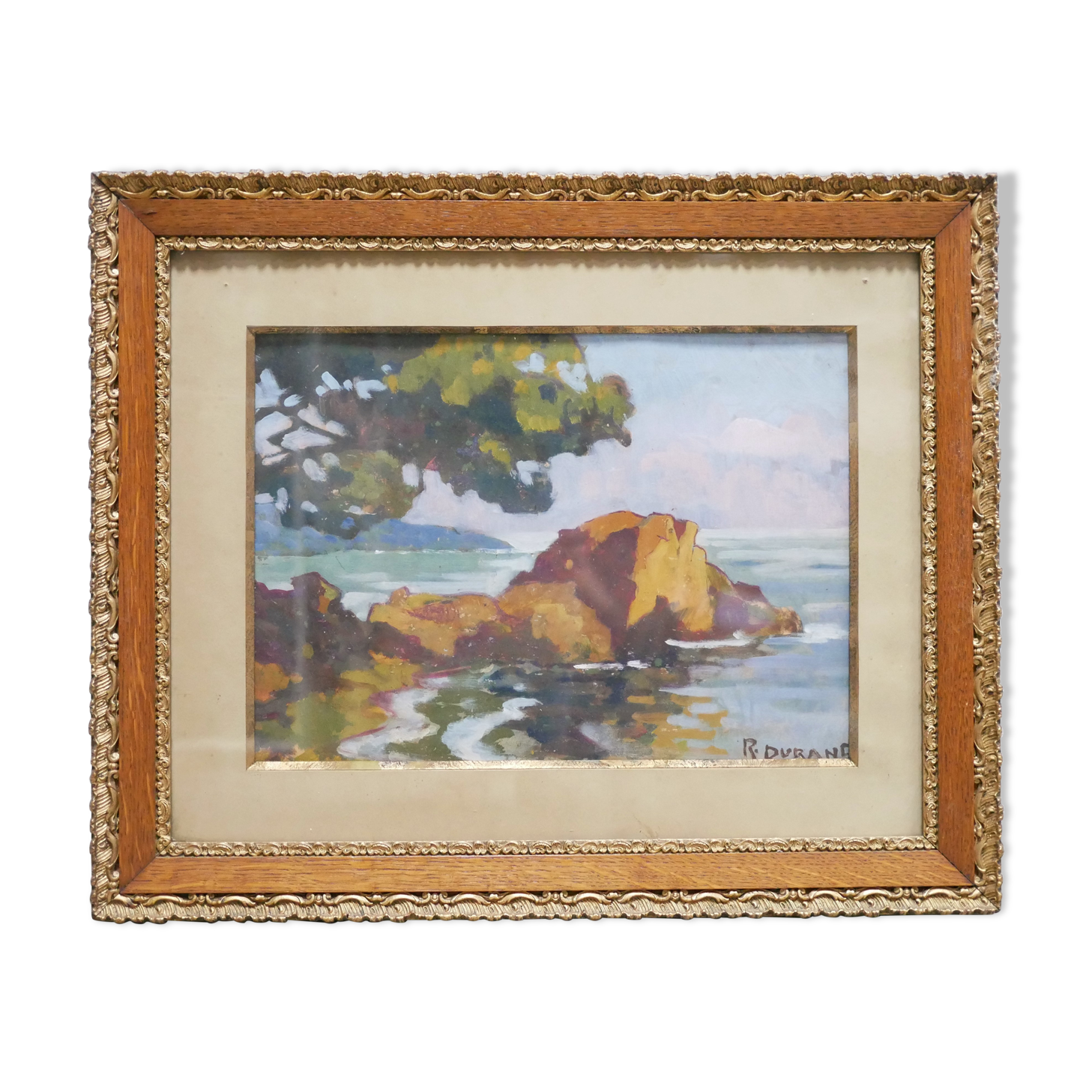 Tableau vintage, peinture signée R. Durand