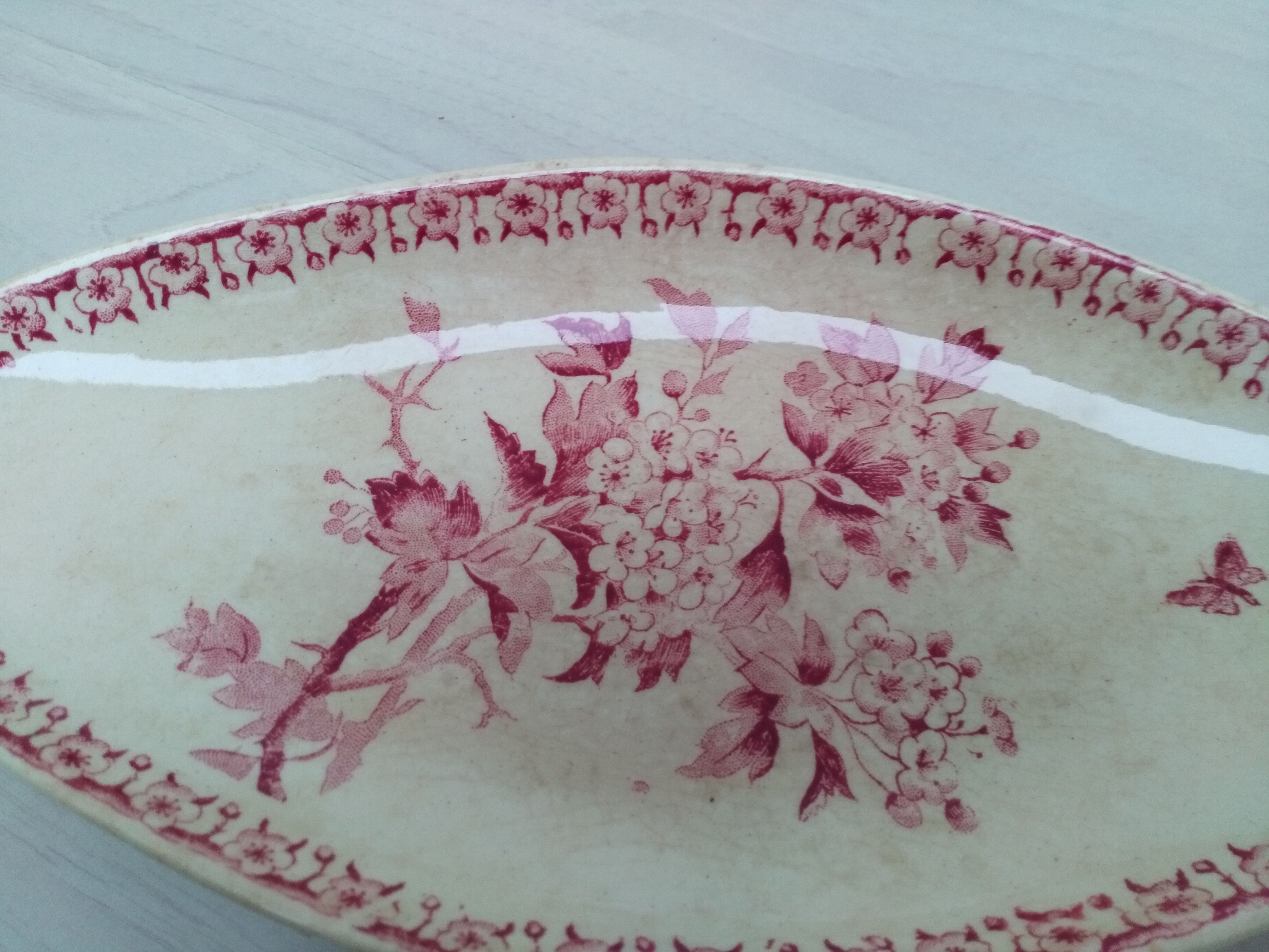 Ravier in iron earth of Gien model Pink hawthorn