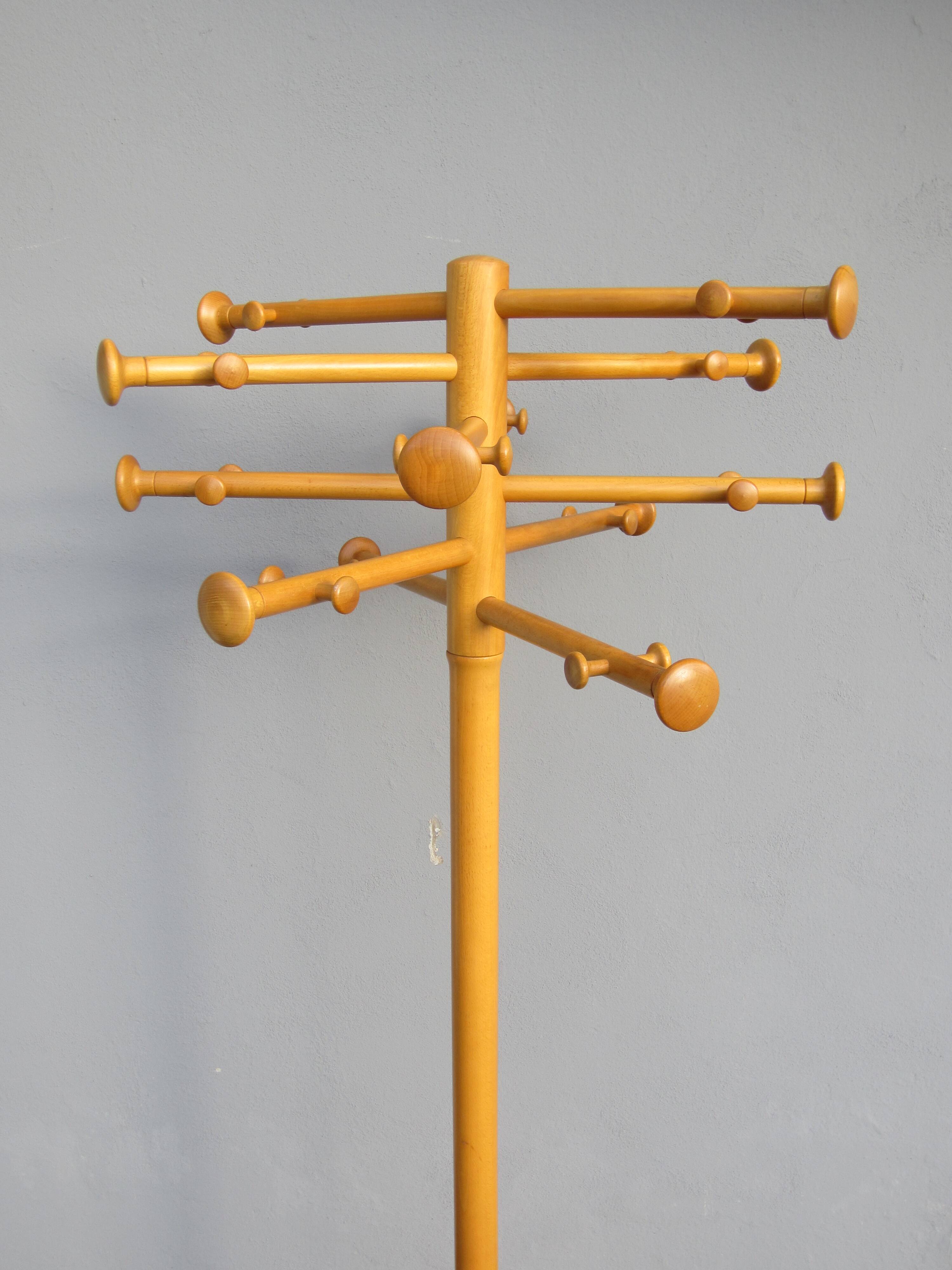 Scandinavian wooden coat rack by Nanna Ditzel