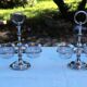 Paire de Salières Salerons  Christofle Métal argenté et Cristal taillé