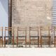 Set of 6 Scandinavian chairs in beech and black skaï, 1960s