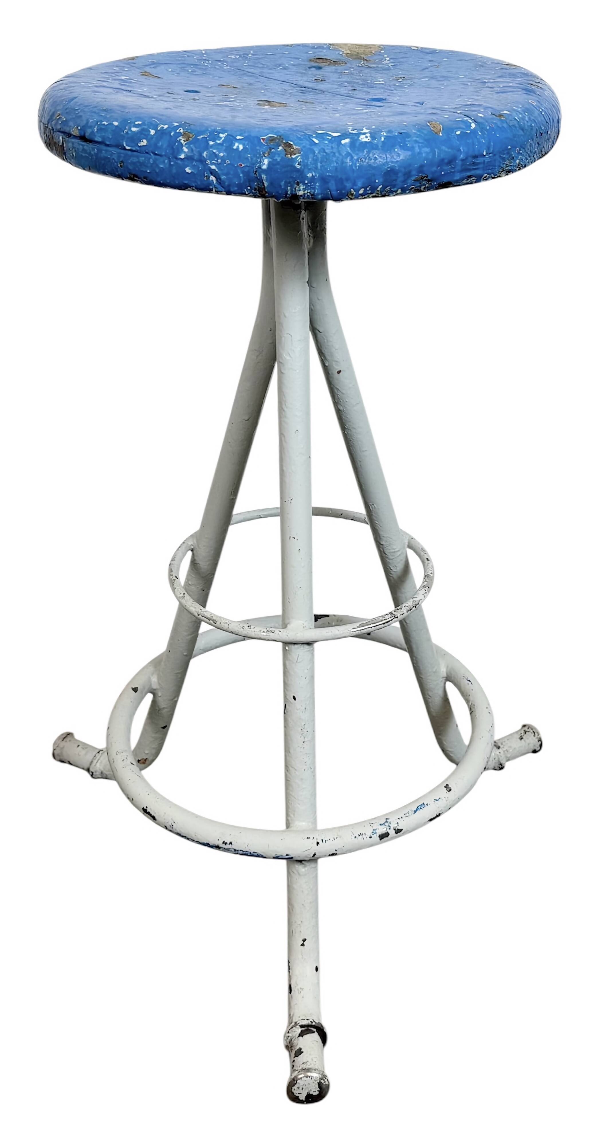 Grey Industrial Workshop Stool, 1960s
