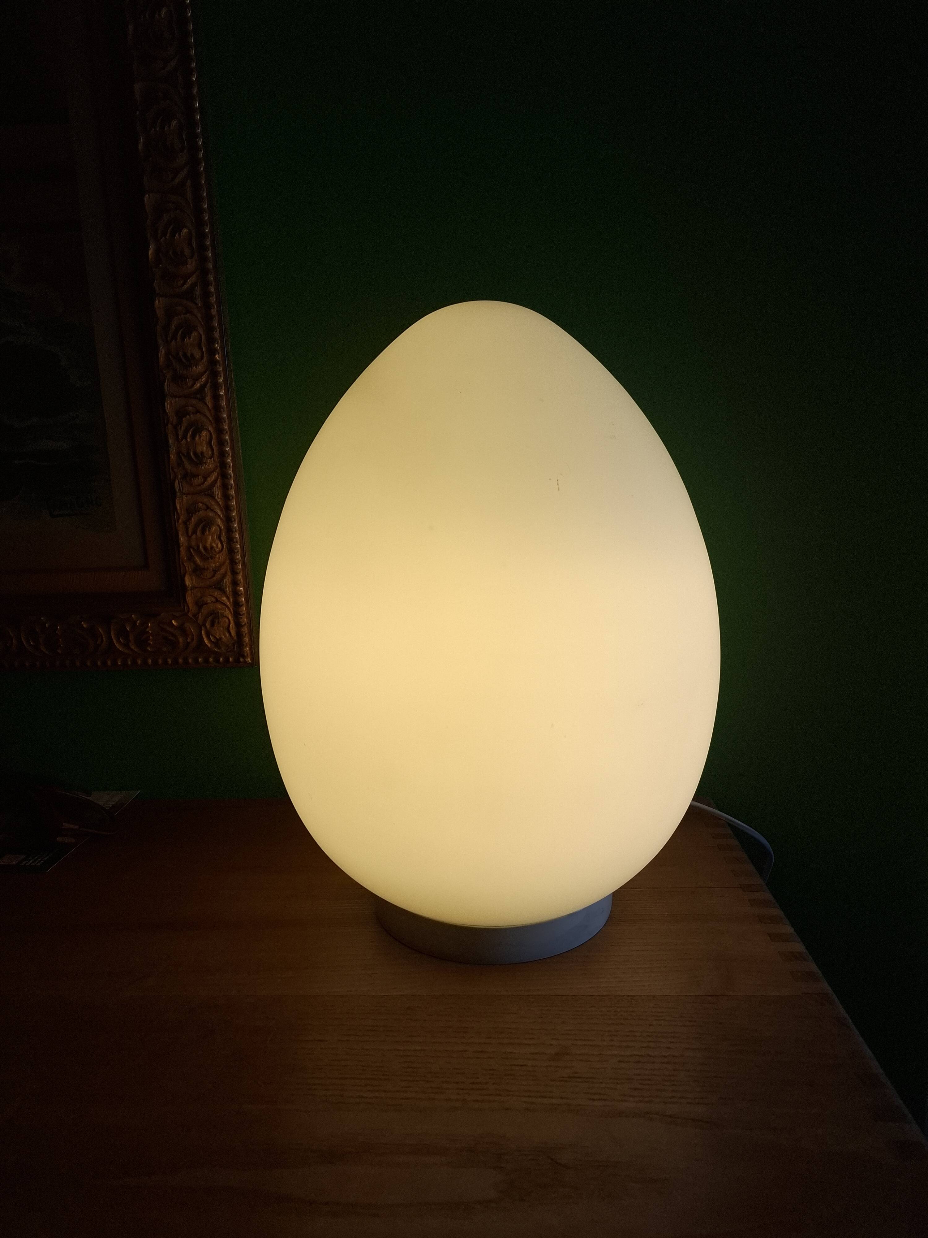 Vintage glass egg lamp