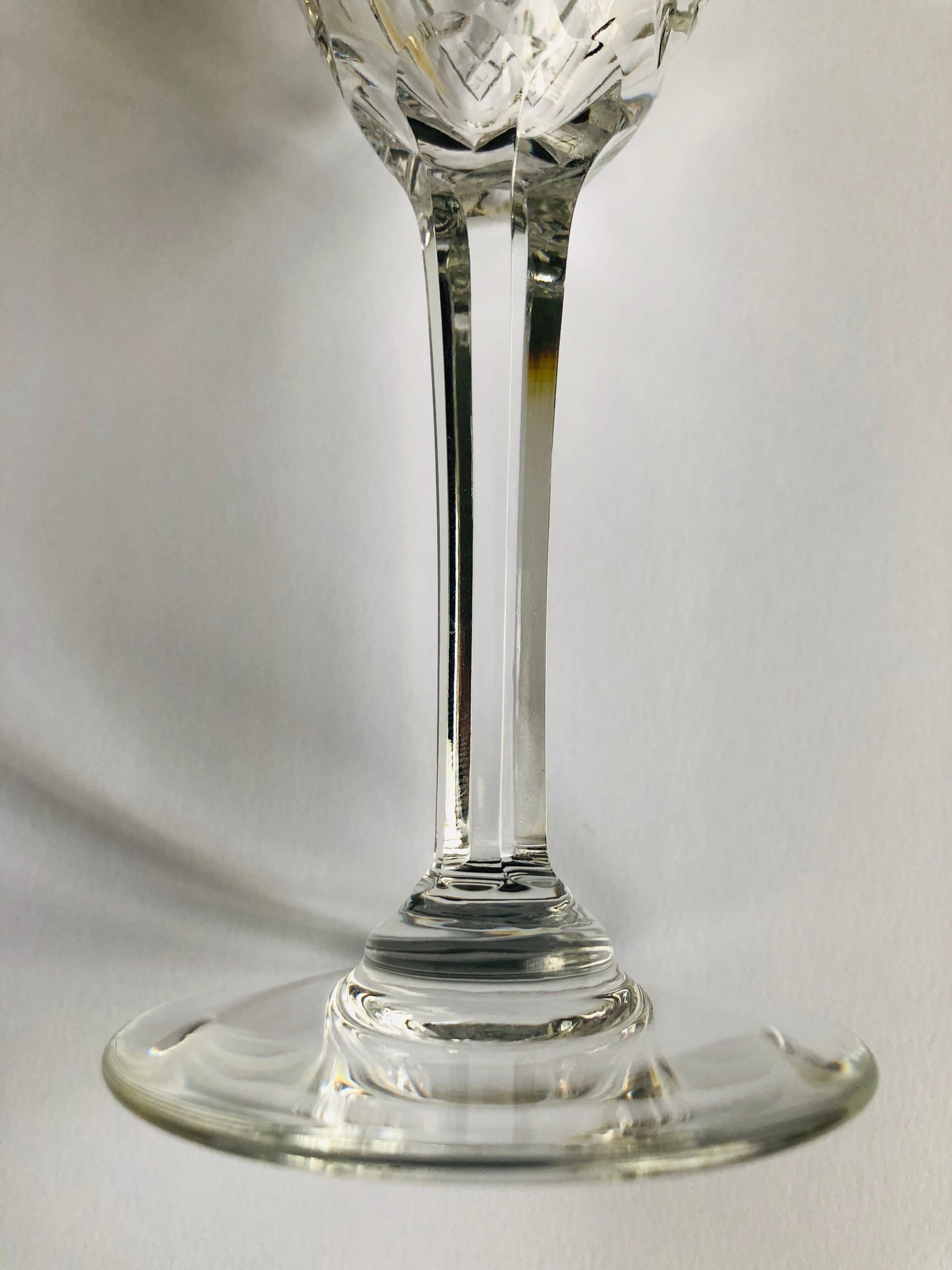 Set of 6 crystal white wine glasses from St. Louis Chantilly style