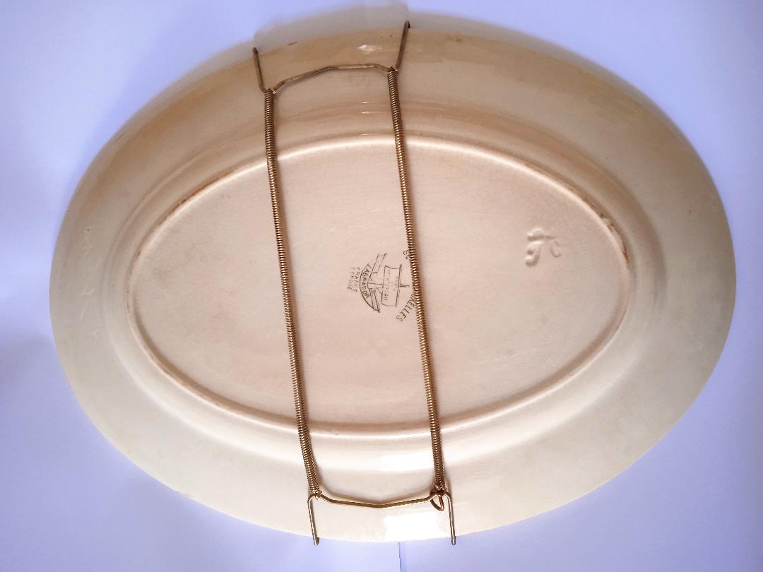 Dish Labrador earthenware Creil Montereau Service Brussels