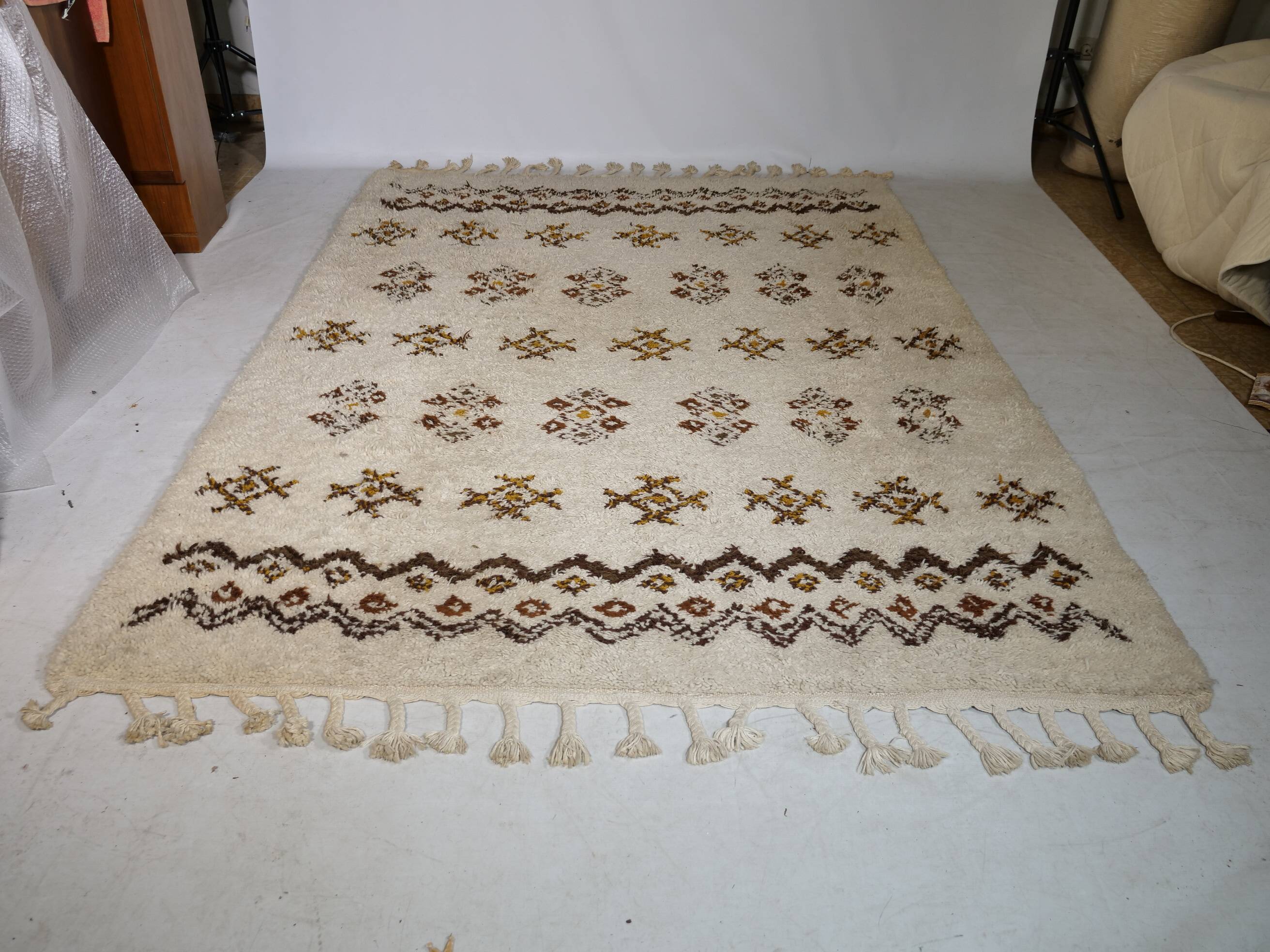 Tapis en laine berbère noué à la main, 1978