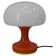 Space Age Orange and White Glass Mushroom Table Lamp by Valašské Meziříčí,
