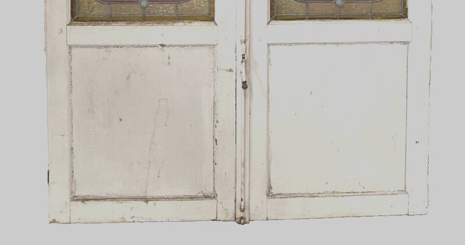 Double Art Deco stained glass partition doors from the 20th century