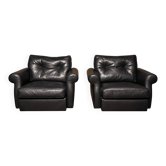 Paire Fauteuils Club Minotti Italy circa 1990