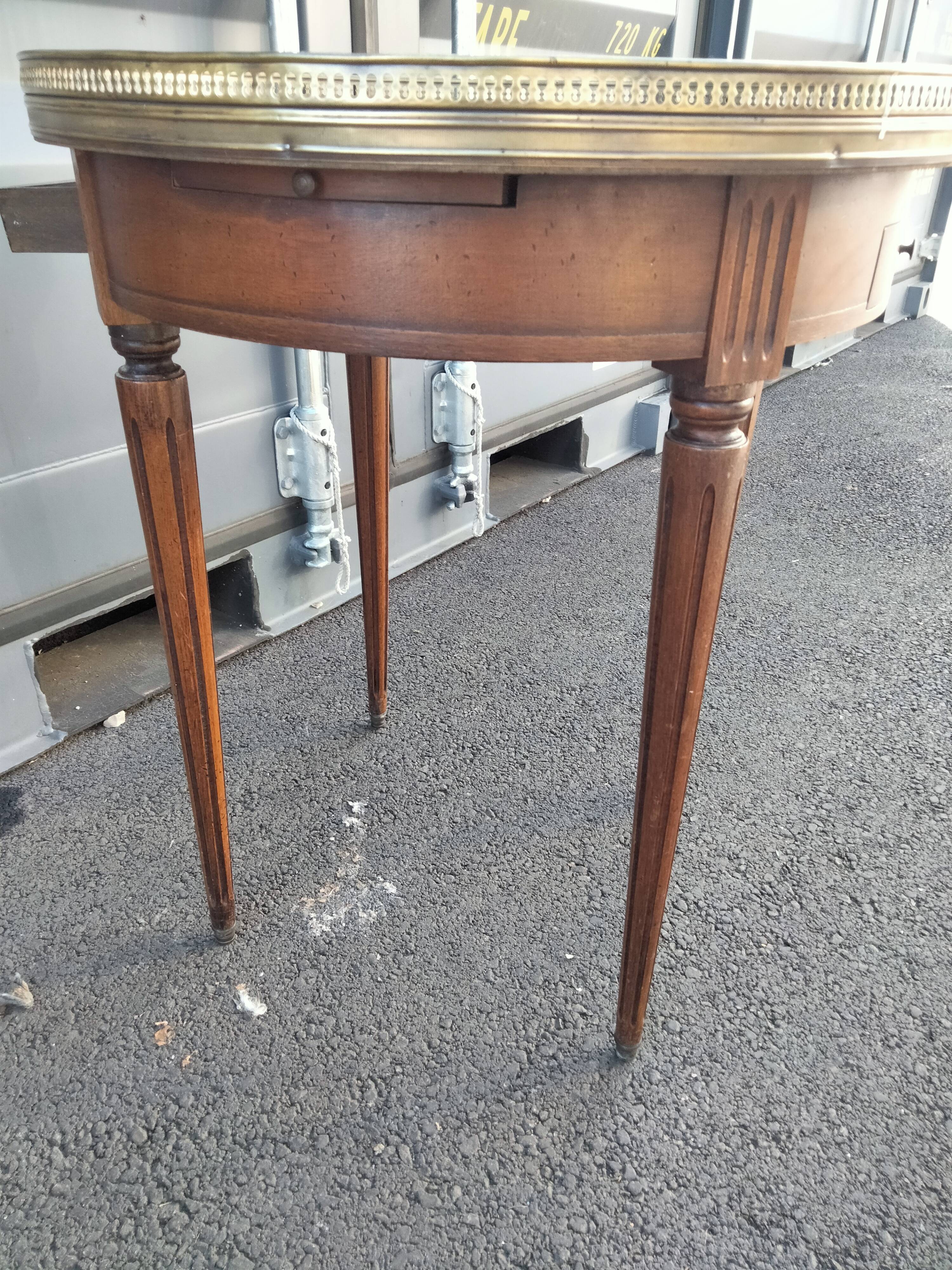 High table old hot water bottle Louis XVI style marble top
