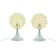 Pair of Mid-Century Amber Bubble Glass Table Lamps by H.Tynell, 1960s