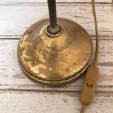 Yellow brass and opaline lamp