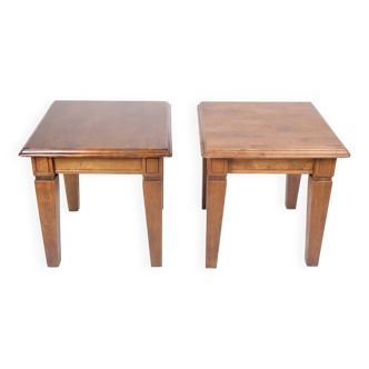 Set Of Side Tables Made In Polished Wood From 1970s
