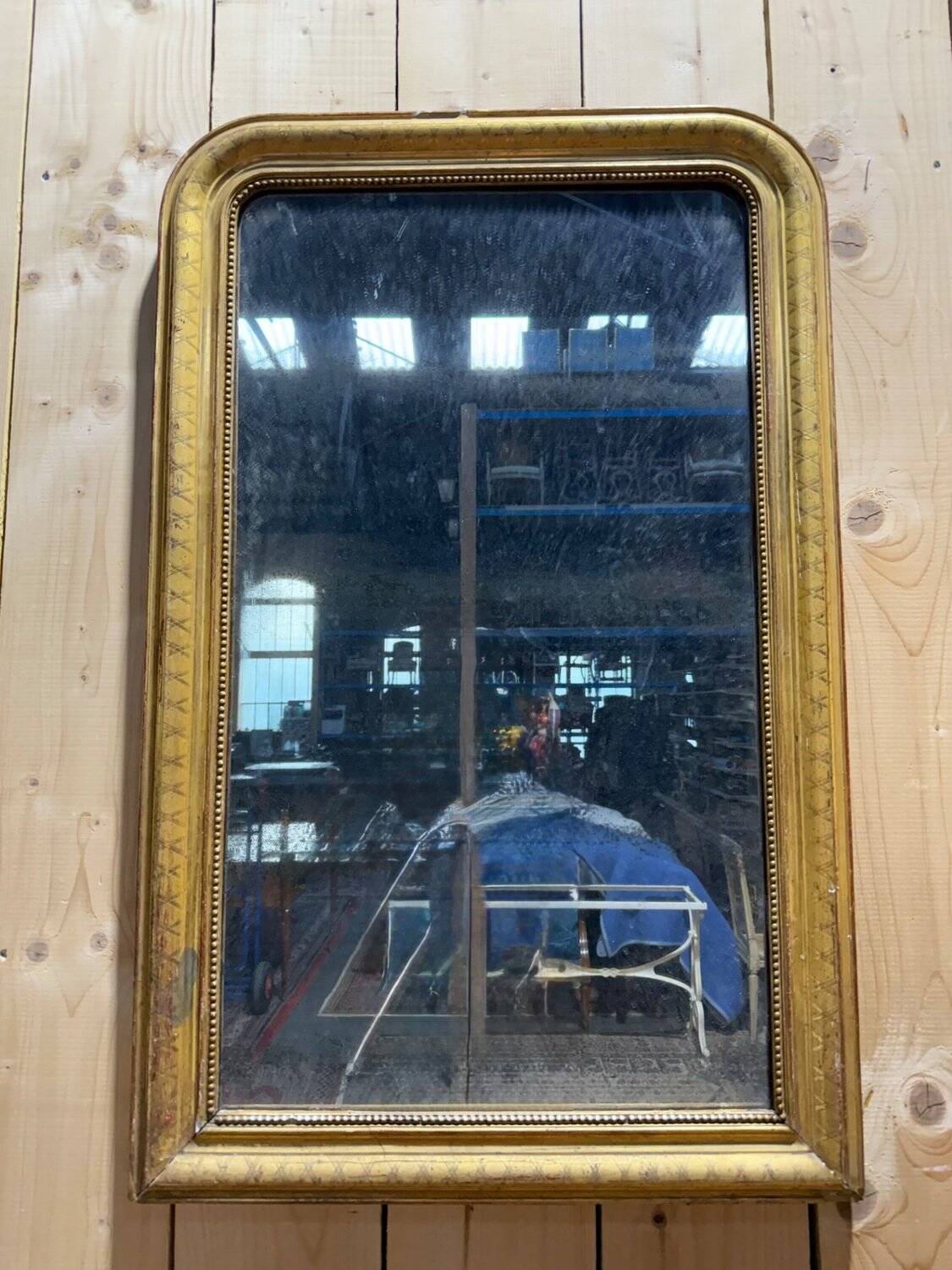 Fireplace mirror – Louis-Philippe period – Gilded stucco wood