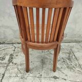 Ancien fauteuil canné bois teck vintage