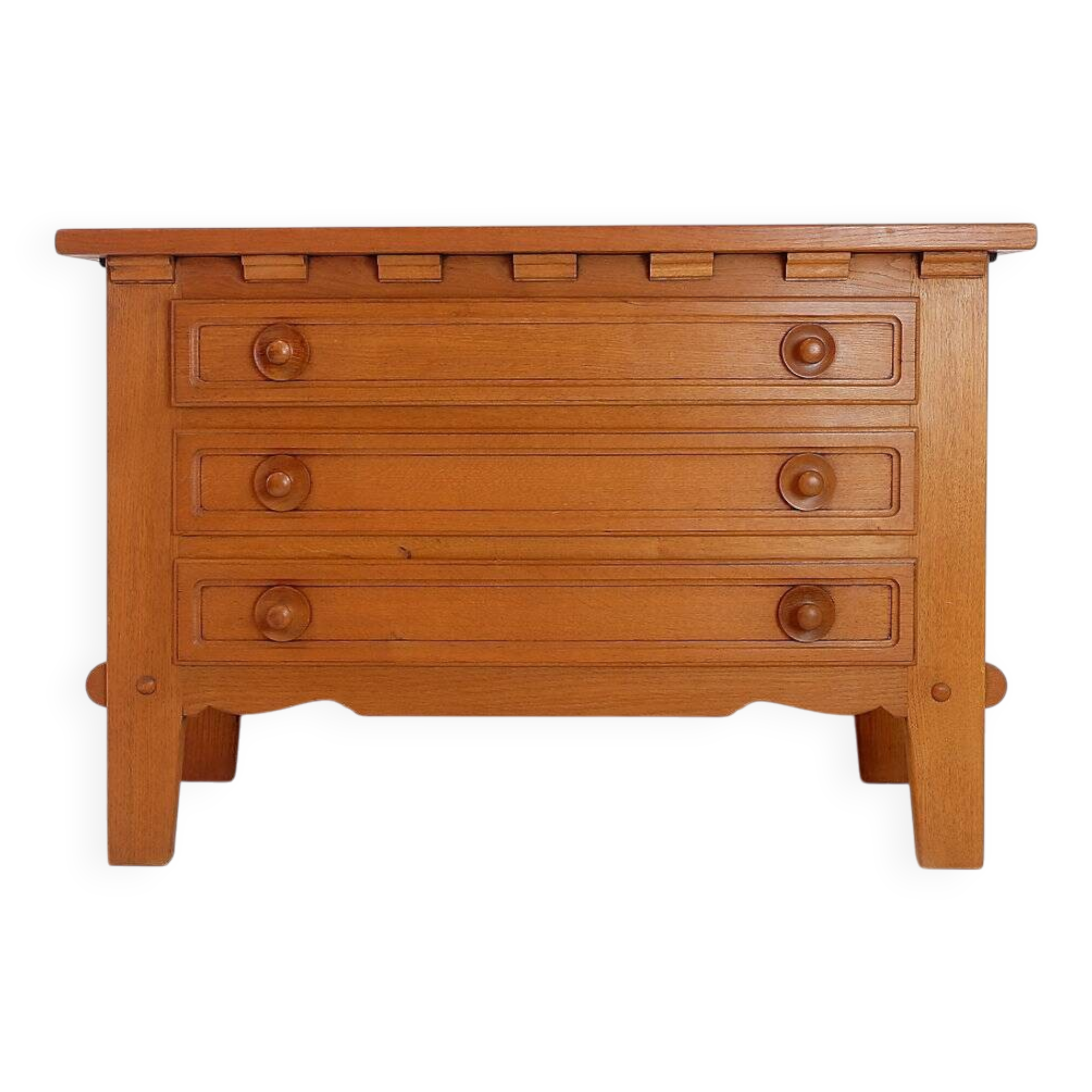 Three-drawer chest of drawers in the style of Guillerme and Chambron - 1960s