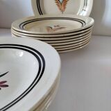 Ensemble assiettes Gien modèle Odile vintage