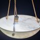 Great size superb Art Deco white alabaster chandelier, 1930s
