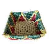 Square rafia basket