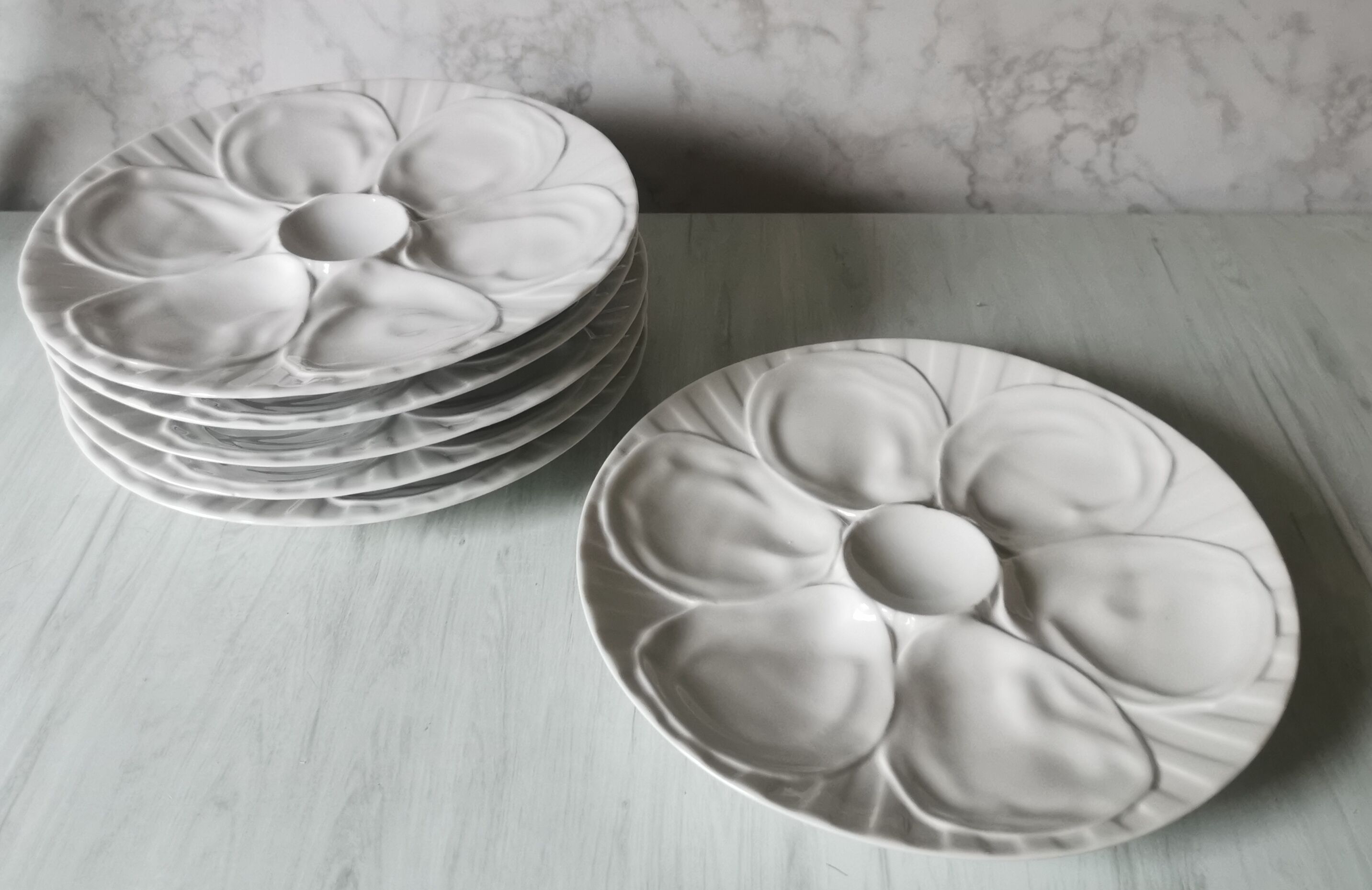 Ensemble de 6 assiettes Pillivuyt porcelaine blanche