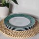 Flat plates fine porcelain green rim