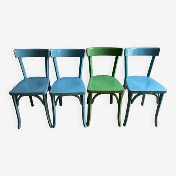 4 chaises bistrot colorées