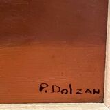 Painting bouquet of roses signed Primo Dolzan