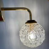 Vintage globe wall lamp in molded glass