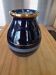 Art Deco vase in cobalt blue and gold signed JEB, circa 1930-50.