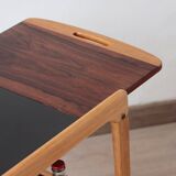 Scandinavian 'Thea' side table in rosewood and laminate, Yngve Ekström