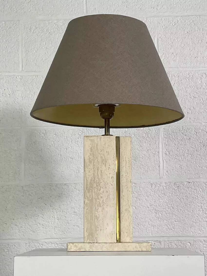 Lampe vintage en marbre et en laiton