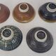 5 stoneware bowls on heels