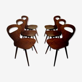 Ensemble de 6 chaises bistrot Baumann model " fourmi "