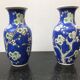 Pair Of Vase Ancient Chinese Ceramics White - Blue Decor Vintage Flowers