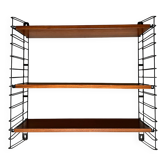 Scandinavian teak wall shelf bookcase ED. Tomado, Holland 1950