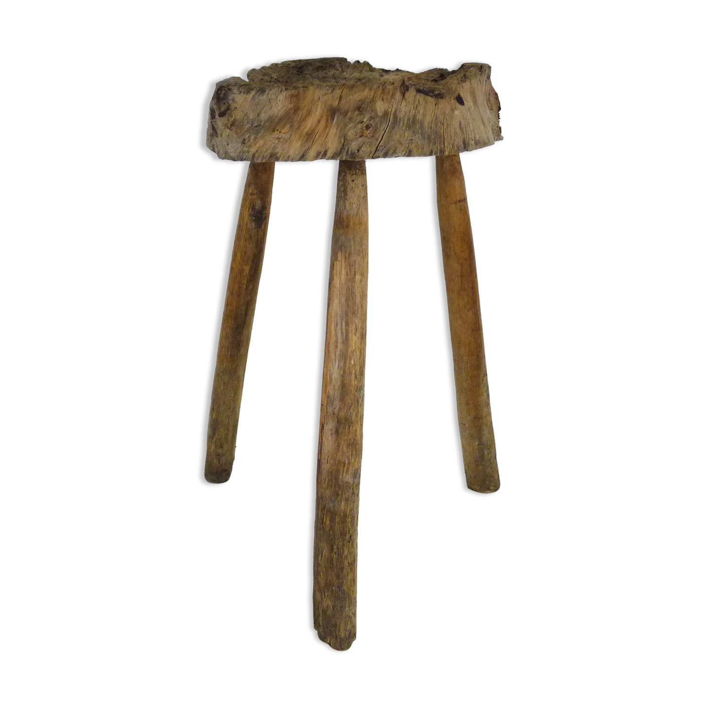 Old wooden tripod stool, 1960s